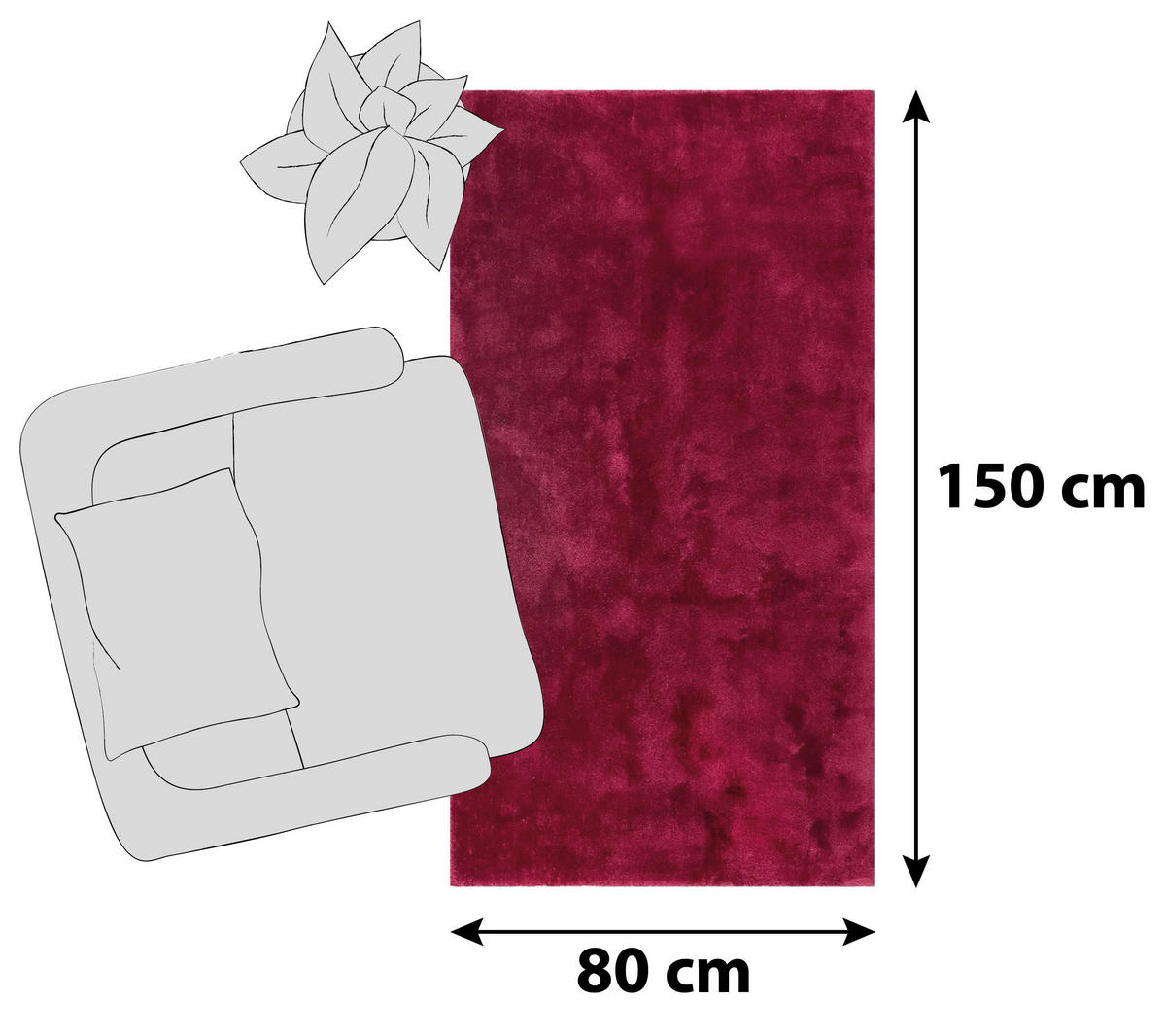 HOCHFLORTEPPICH 80/150 cm Relaxx Rot  - Rot, Basics, Textil (80/150cm) - Esprit