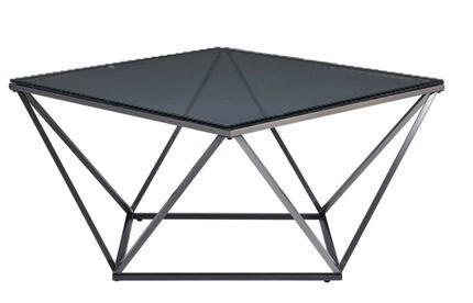 COUCHTISCH ESG 80/80/45 cm quadratisch Schwarz - Schwarz, Basics, Glas/Metall (80/80/45cm) - Kare-Design
