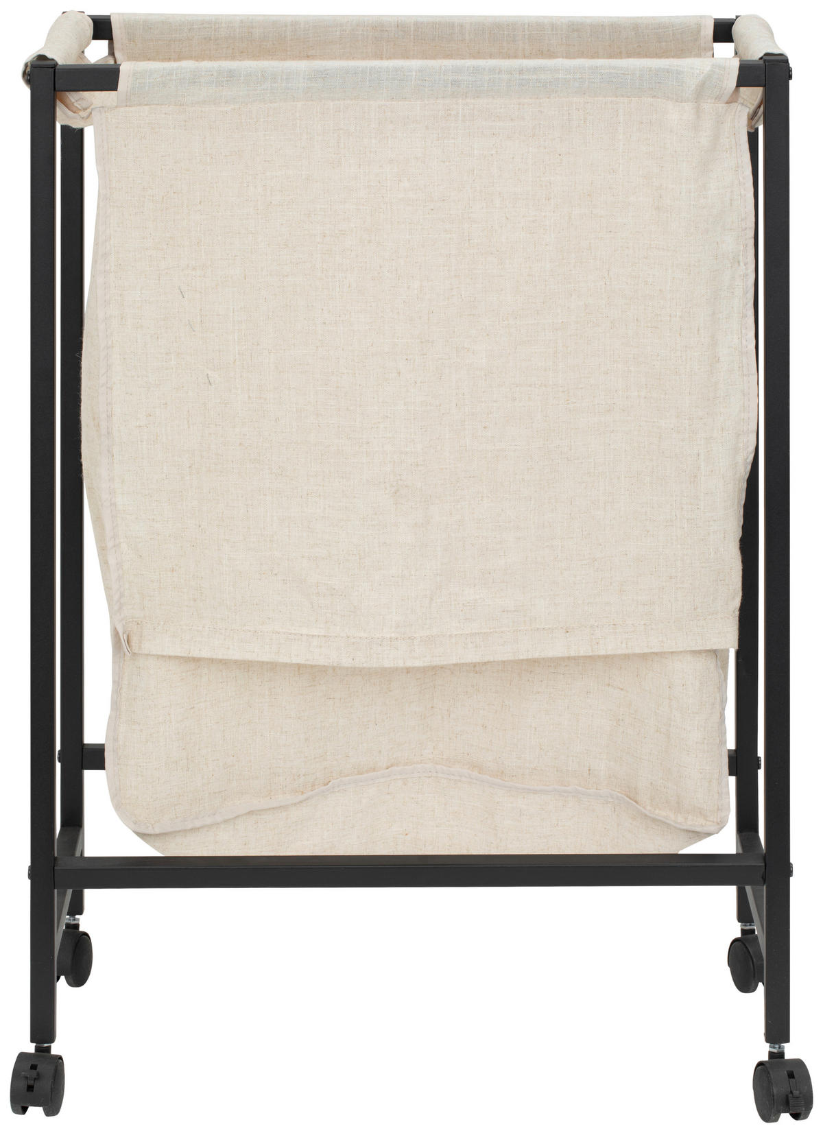 WÄSCHEKORB - Beige/Schwarz, MODERN, Textil/Metall (56/78/29cm) - PBJ