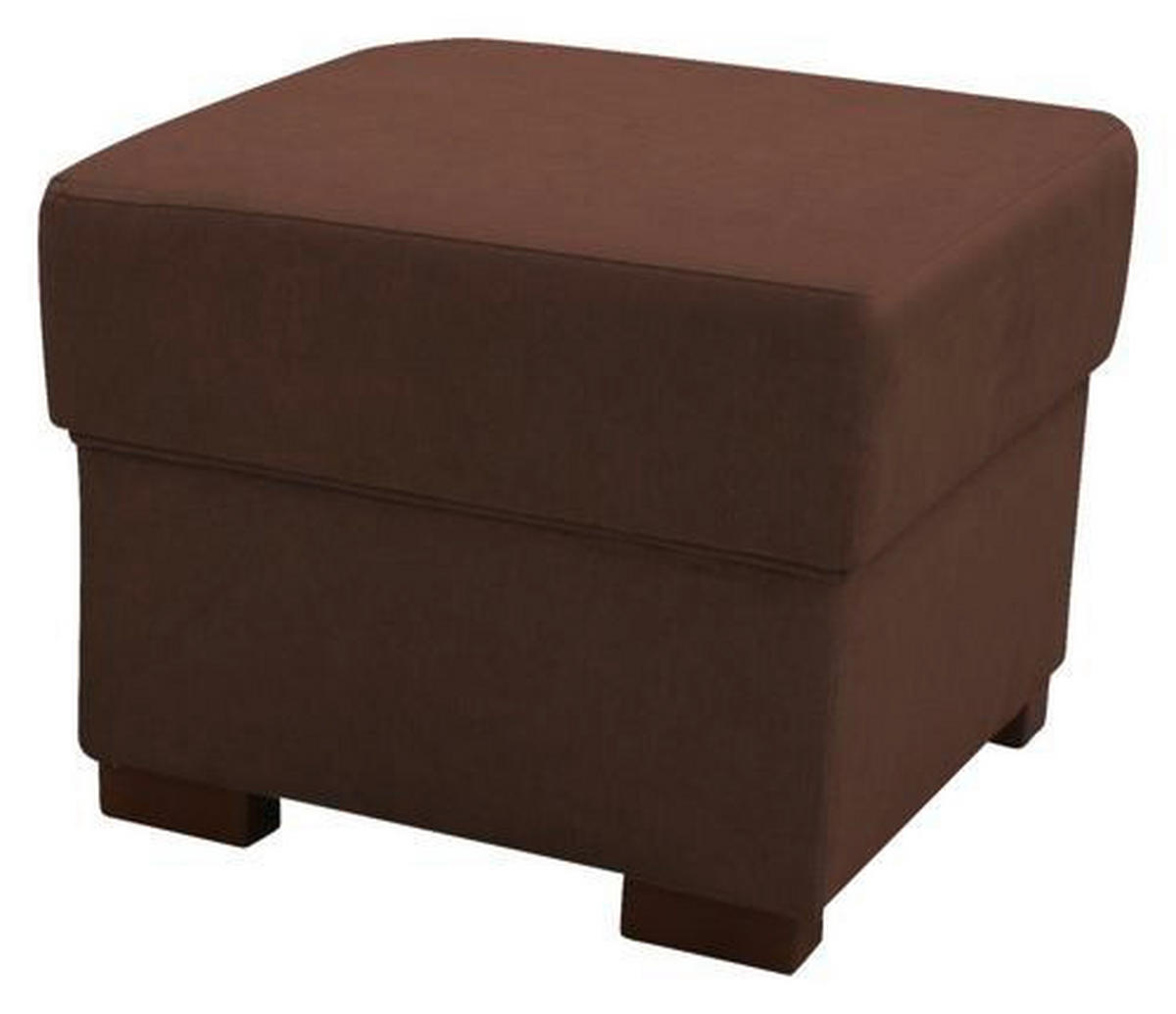 HOCKER in Textil Dunkelbraun  - Dunkelbraun/Braun, Design, Holz/Textil (51/43/51cm) - Livetastic