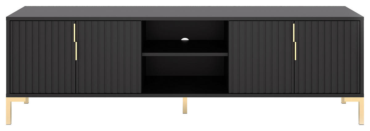 LOWBOARD Flinn  in 165/50/40 cm  - Goldfarben/Schwarz, Design, Holzwerkstoff/Metall (165/50/40cm) - Boxxx
