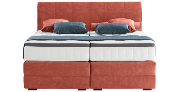 BOXSPRINGBETT 160/200 cm  in Koralle  - Wengefarben/Koralle, KONVENTIONELL, Holz/Textil (160/200cm) - Novel