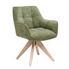 ARMLEHNSTUHL  Sitzfläche 360° drehbar Chenille  - Eichefarben/Grün, Basics, Holz/Textil (64/85/62cm) - Livetastic