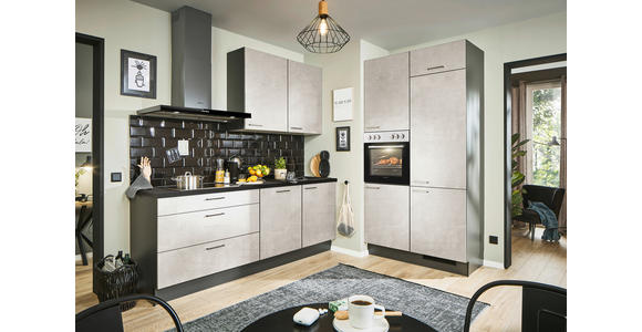 ECKKÜCHE 220/120 cm  in Graphitfarben, Schwarz, Weiß  - Schwarz/Graphitfarben, Design, Holzwerkstoff/Metall (220/120cm) - Xora