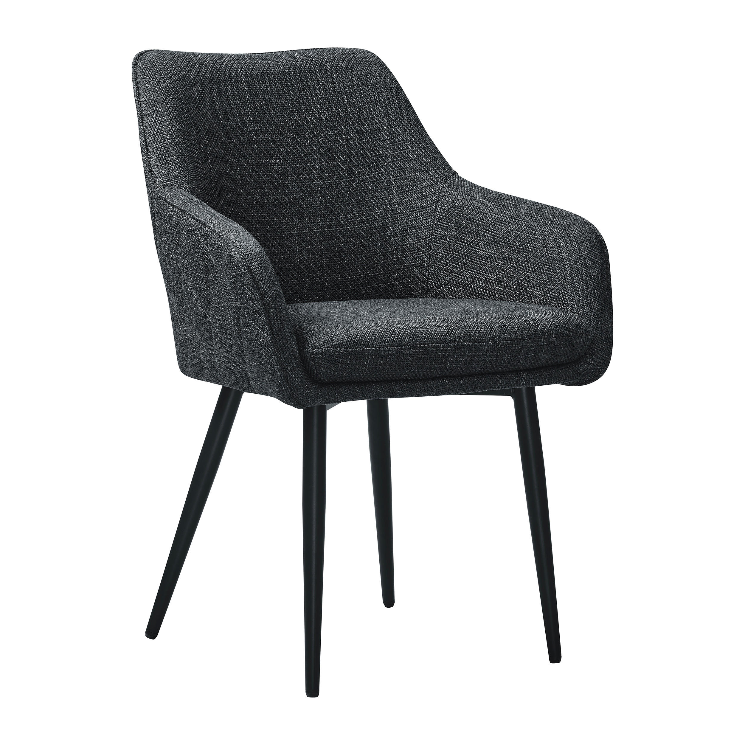 ARMLEHNSTUHL  in Struktur  - Anthrazit/Schwarz, MODERN, Textil/Metall (61/85/60cm) - Livetastic