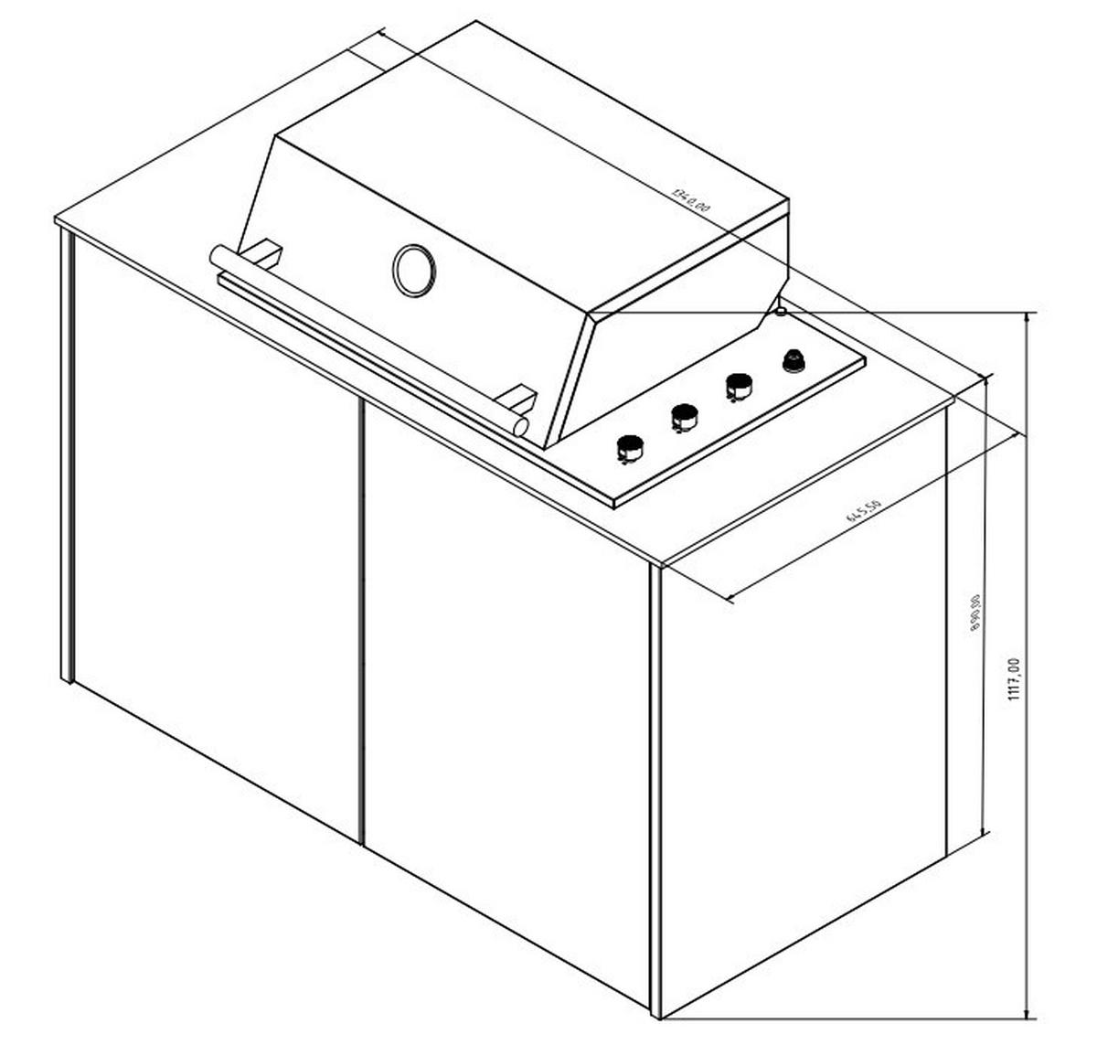 OUTDOORKÜCHE  - Sandfarben/Anthrazit, Basics, Keramik/Metall (134/117-123/63,3cm) - Dieter Knoll