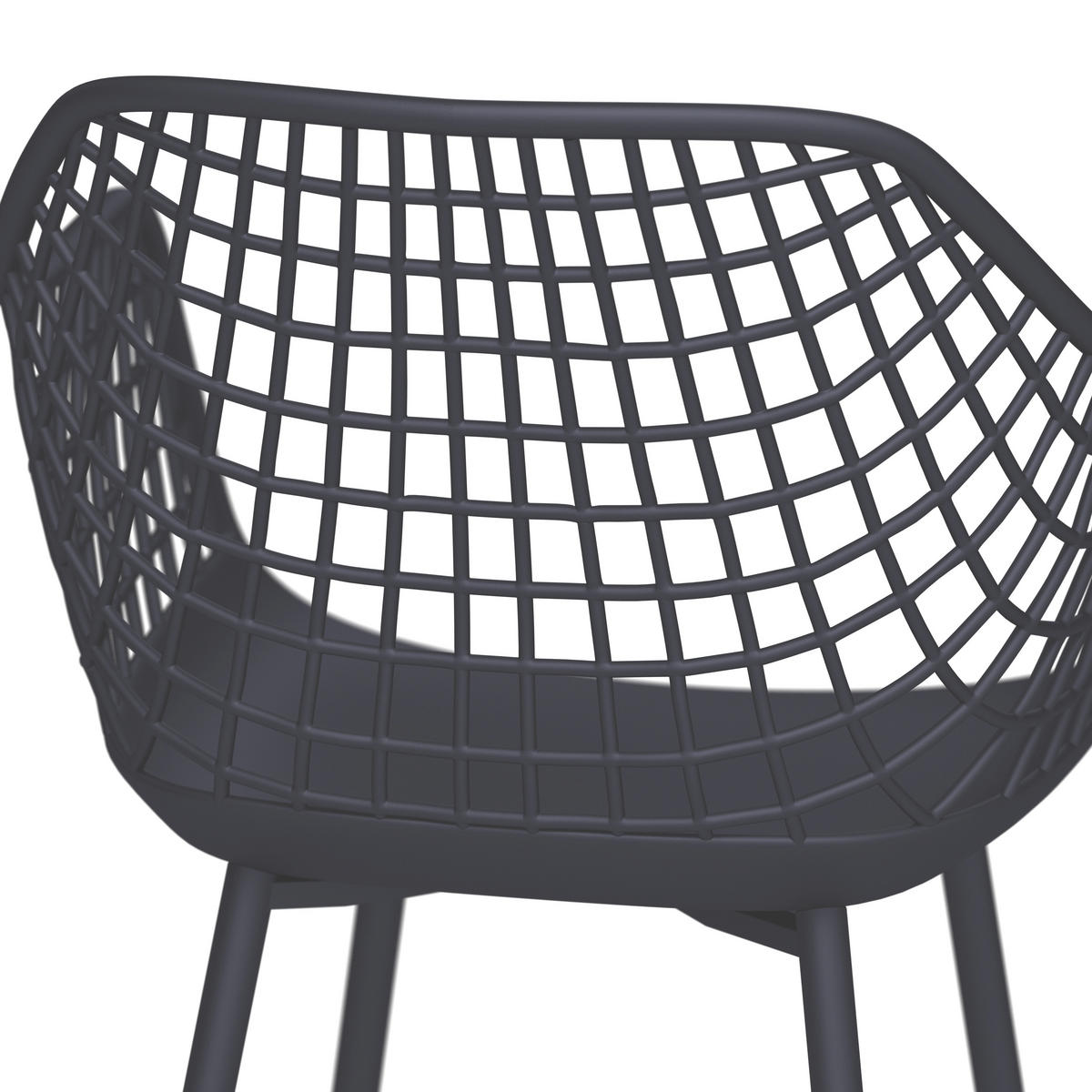 GARTENSESSEL Eisen Grau  - Grau, MODERN, Kunststoff/Metall (58/86/55cm) - Ambia Garden