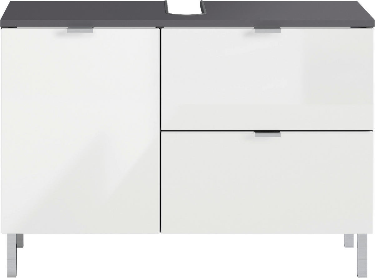 WASCHBECKENUNTERSCHRANK 80/56/34 cm  - Chromfarben/Graphitfarben, KONVENTIONELL, Holzwerkstoff/Metall (80/56/34cm) - Germania