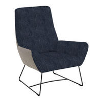 SESSEL in Flachgewebe Dunkelblau  - Schwarz/Dunkelblau, Design, Textil/Metall (82/102/81cm) - Pure Home Lifestyle