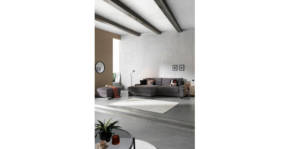 ECKSOFA Dunkelgrau Cord - Dunkelgrau/Schwarz, MODERN, Kunststoff/Textil (180/300cm) - Carryhome