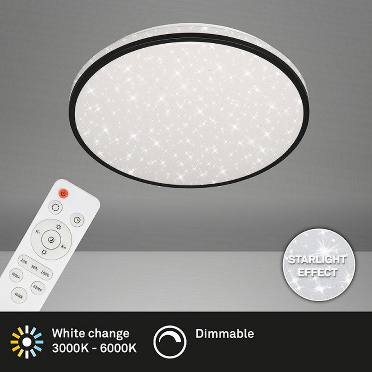 LED SVJETILJKA STROPNA Skizo  - crna, Basics, plastika (38/7cm)