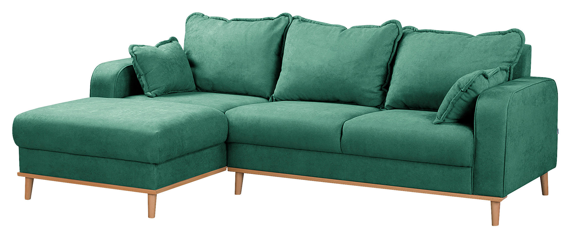 ECKSOFA Beata Mintgrün Mikrofaser  - Wengefarben/Mintgrün, Design, Holz/Textil (150/230cm) - Livetastic