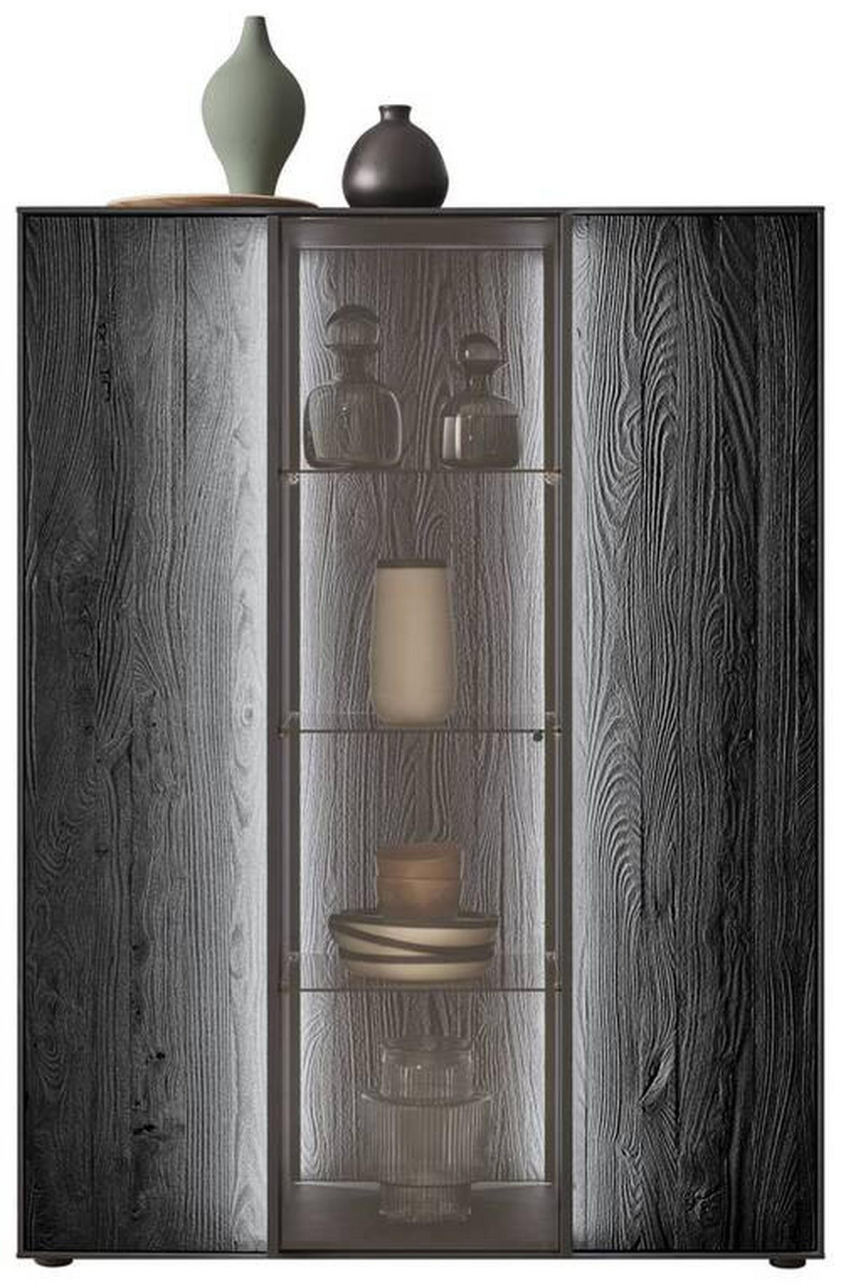 HIGHBOARD  in 109/142/44 cm  - Anthrazit, Design, Glas/Holz (109/142/44cm) - Johann Jakob