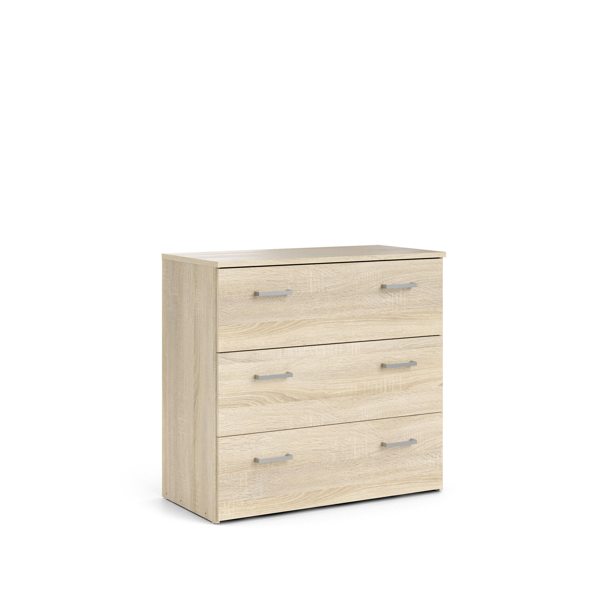 KOMMODE  in 74,1/69,9/36 cm  - Eichefarben/Silberfarben, Design, Holzwerkstoff/Kunststoff (74,1/69,9/36cm) - Livetastic