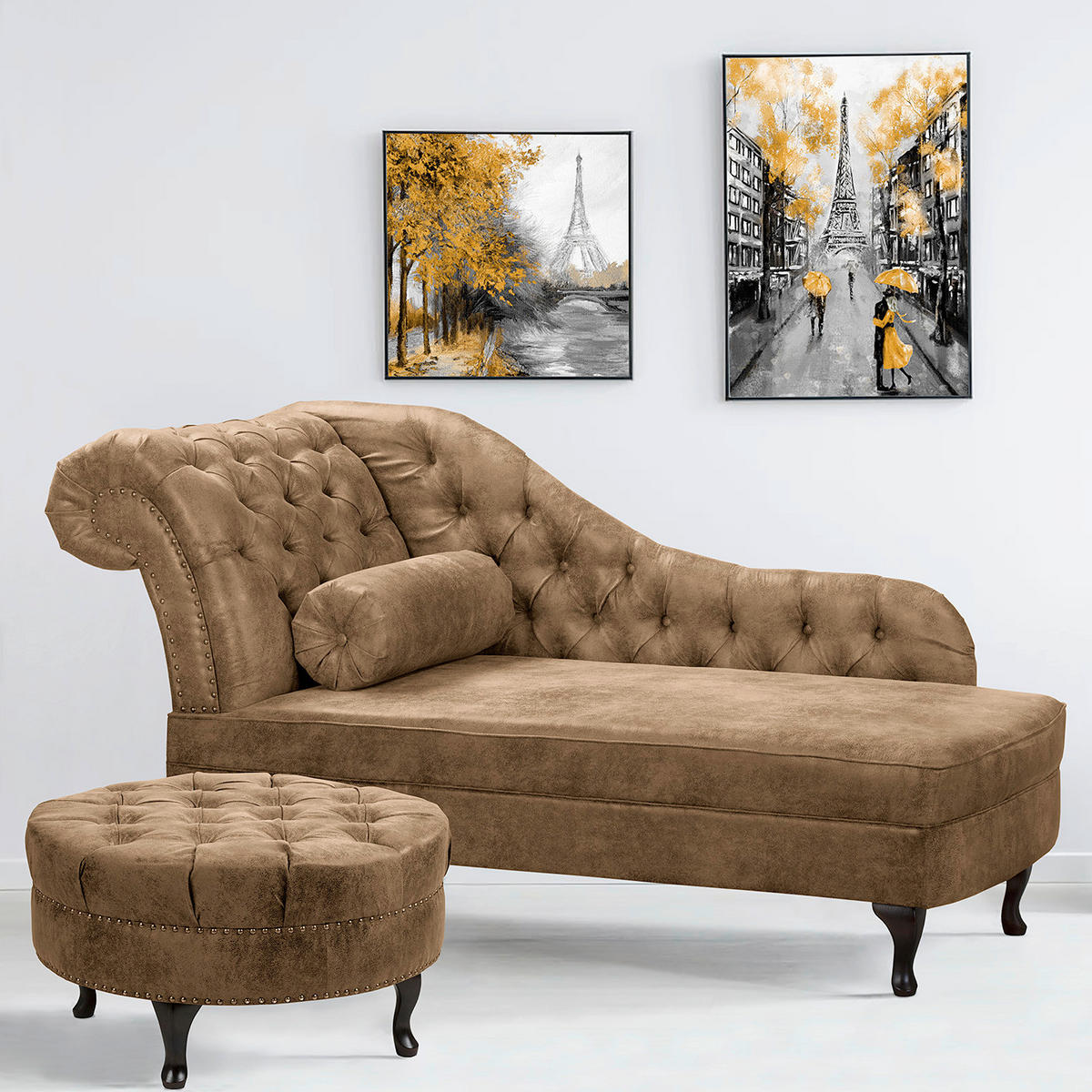 HOCKER Textil Braun  - Braun, Design, Holz/Textil (80/45/80cm) - Livetastic