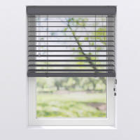 Jalousie 50mm in Holzoptik  blickdicht  105/240 cm    - Anthrazit, Design, Kunststoff (105/240cm)