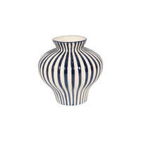 VASE 21 cm  - Weiß/Dunkelblau, LIFESTYLE, Keramik (21/21cm) - Ambia Home