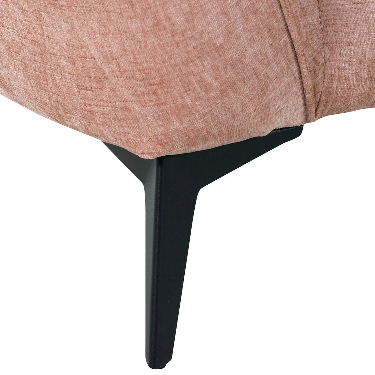 2-SITZER-SOFA Flachgewebe Altrosa  - Schwarz/Altrosa, KONVENTIONELL, Textil/Metall (190/70/98cm) - Carryhome