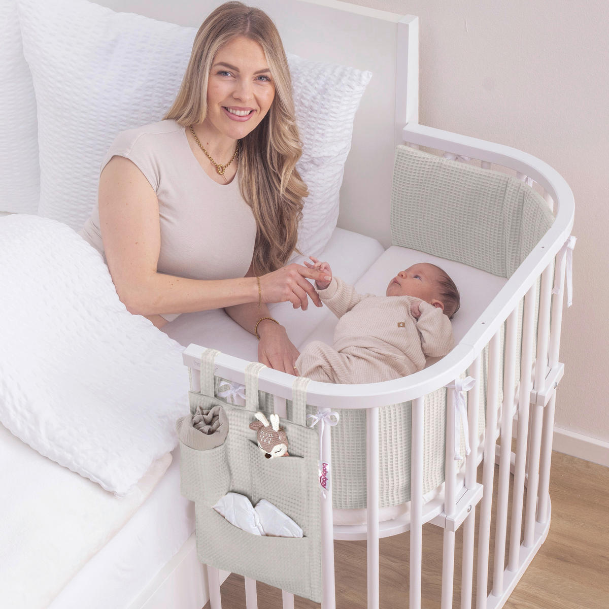 BETTTASCHE - Grauweiß, Basics (38/28/2,5cm) - Babybay