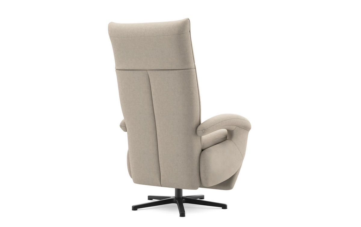 RELAXSESSEL Flachgewebe Kopfteilverstellung, Rücken echt    - Taupe/Schwarz, MODERN, Textil/Metall (74/112/82cm) - Sit & More