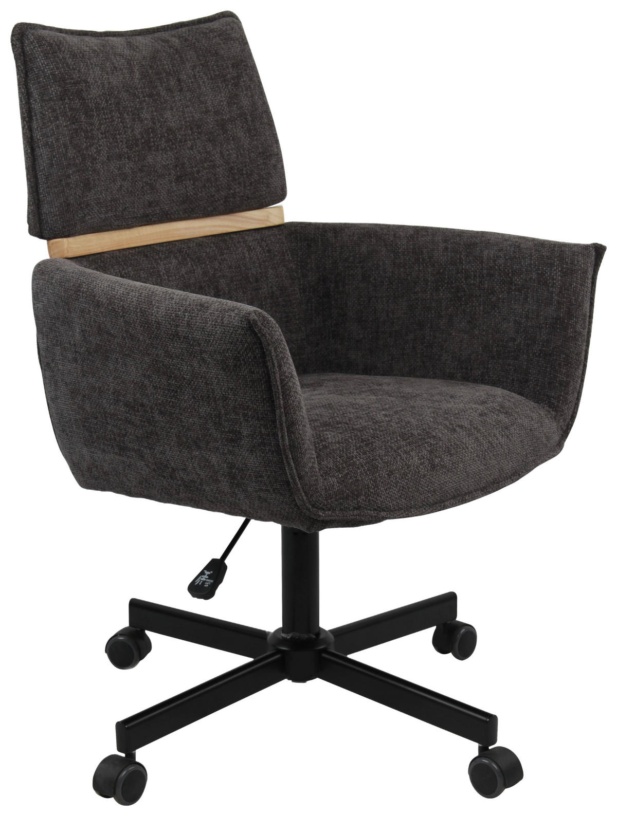 CHEFSESSEL Webstoff Dunkelgrau  - Dunkelgrau/Schwarz, MODERN, Holz/Textil (62/86/56cm) - MID.YOU