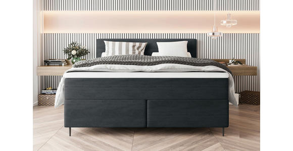 BOXSPRINGBETT 180/200 cm  in Anthrazit  - Anthrazit/Schwarz, KONVENTIONELL, Textil/Metall (180/200cm) - Carryhome