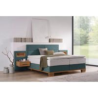 BOXSPRINGBETT 180/200 cm  in Eichefarben, Petrol  - Eichefarben/Petrol, Natur, Holz/Textil (180/200cm) - Valnatura