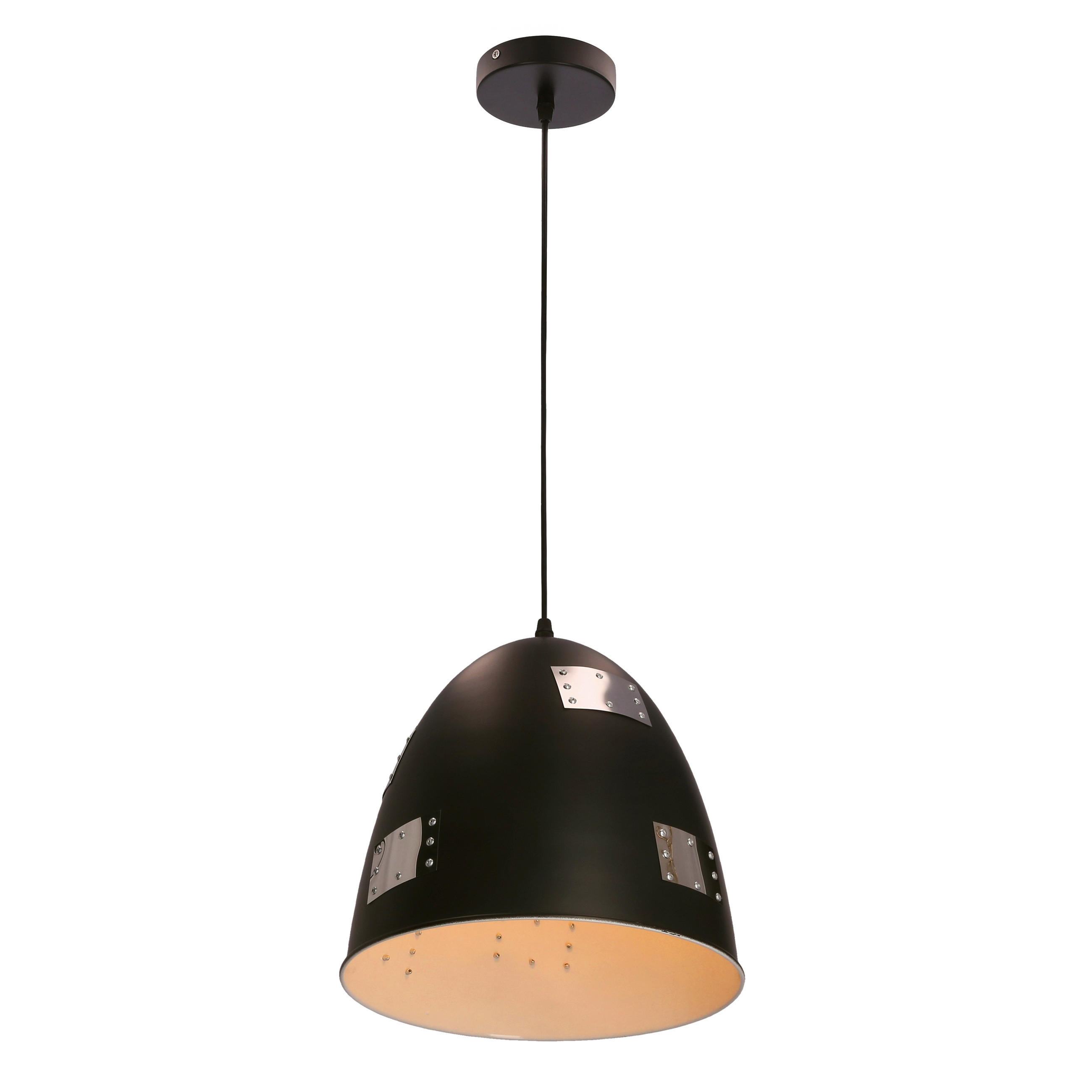 PENDELLAMPA Patch 29/135 cm  - kromfärg/svart, Design, metall (29/135cm)