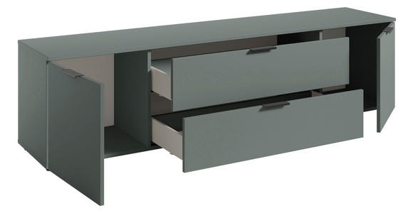 LOWBOARD in 180/55/40 cm - Salbeigrün/Schwarz, MODERN, Holzwerkstoff/Kunststoff (180/55/40cm) - Carryhome