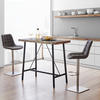 BARHOCKER Lederlook Grau, Edelstahlfarben Edelstahl Pappel Sperrholz  - Edelstahlfarben/Grau, MODERN, Holz/Textil (49/113/56cm) - Livetastic