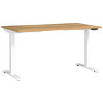 SCHREIBTISCH 140/80/72-118 cm  in Weiß, Eichefarben  - Eichefarben/Weiß, MODERN, Holzwerkstoff/Metall (140/80/72-118cm) - Novel