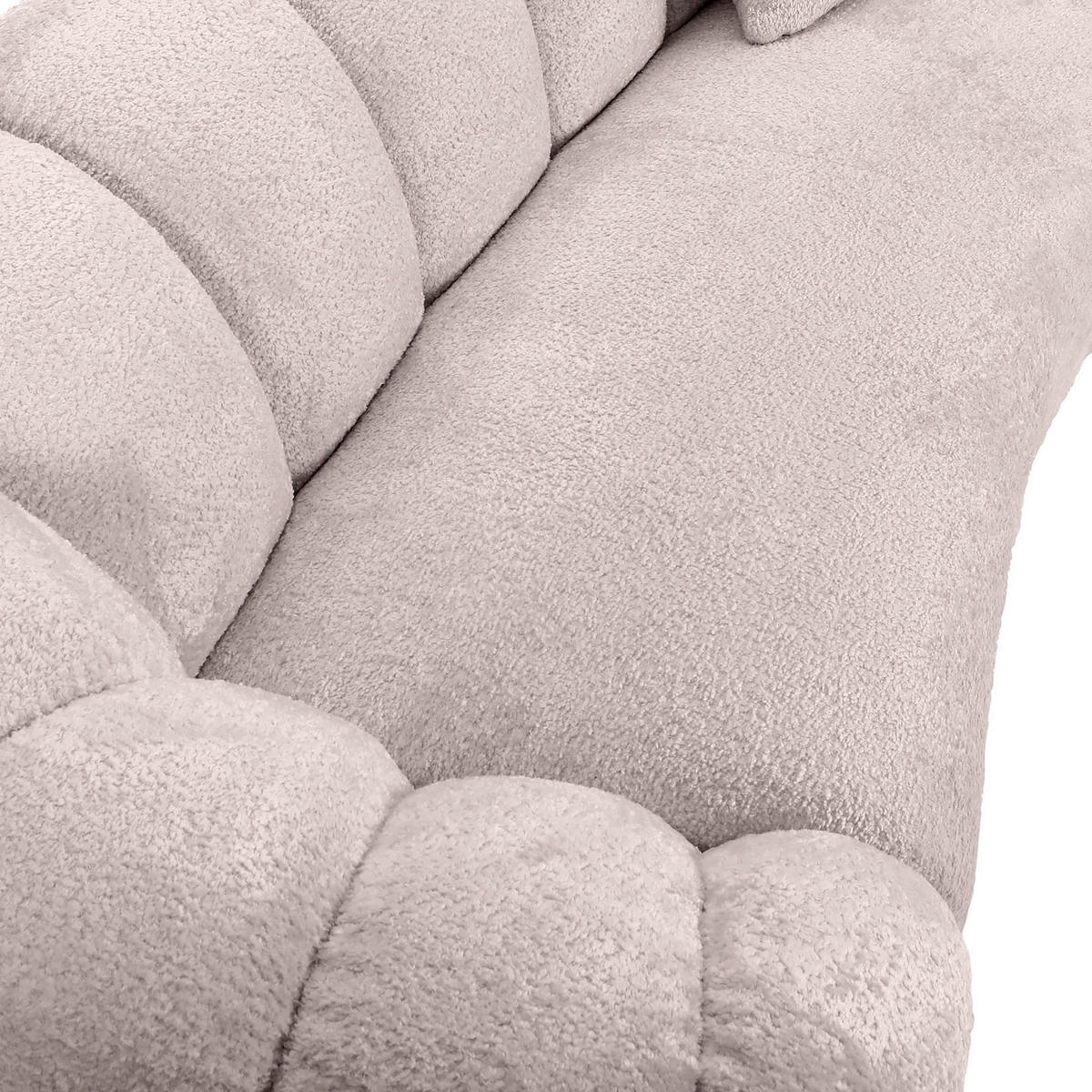 BIGSOFA in Chenille Rosa  - Schwarz/Rosa, KONVENTIONELL, Kunststoff/Textil (248/78/112cm) - Carryhome