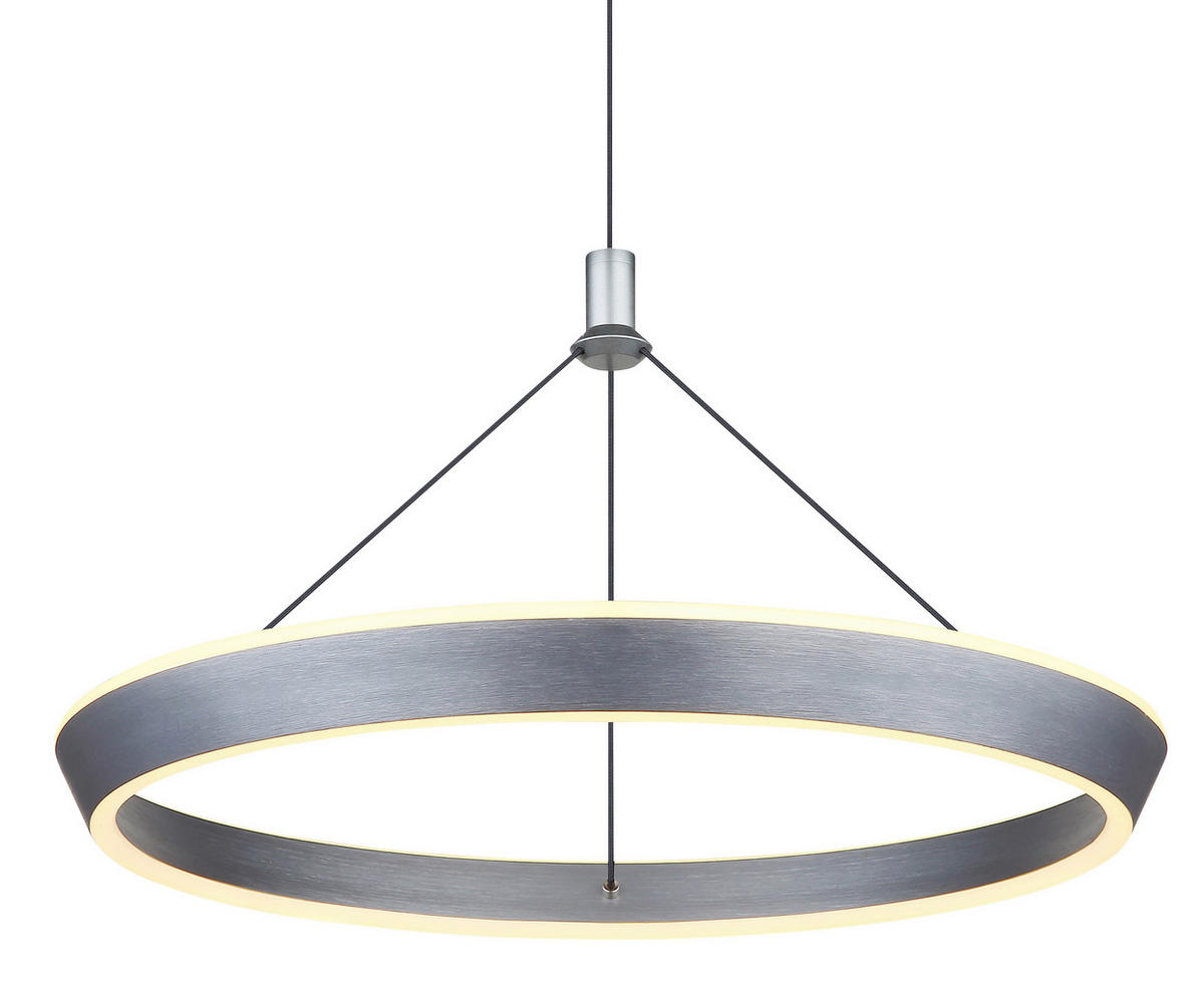 LED-HÄNGELEUCHTE 50/200 cm    - Titanfarben/Opal, Design, Kunststoff/Metall (50/200cm) - Globo