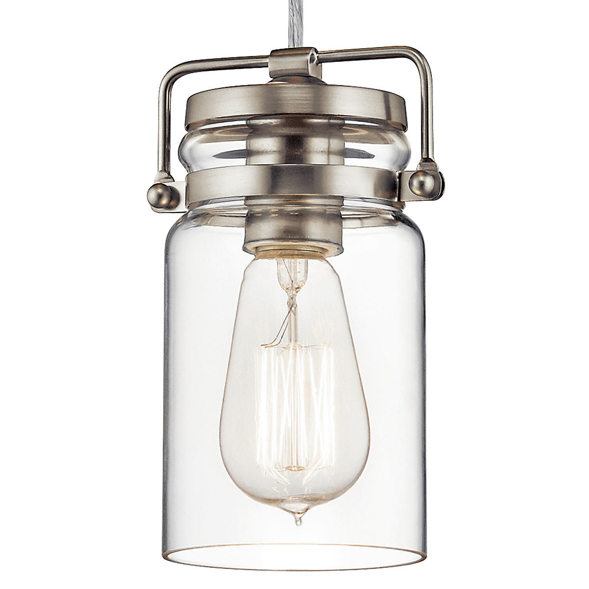 HÄNGELEUCHTE Elstead Brinley 12/25.6 cm   - Nickelfarben, LIFESTYLE, Glas/Metall (12/25.6cm) - Elstead Lighting