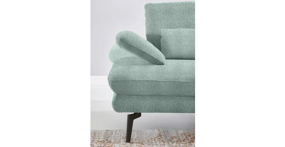 ECKSOFA in Chenille Mintgrün 310/180 cm - Schwarz/Mintgrün, Design, Textil/Metall (310/180cm) - Dieter Knoll