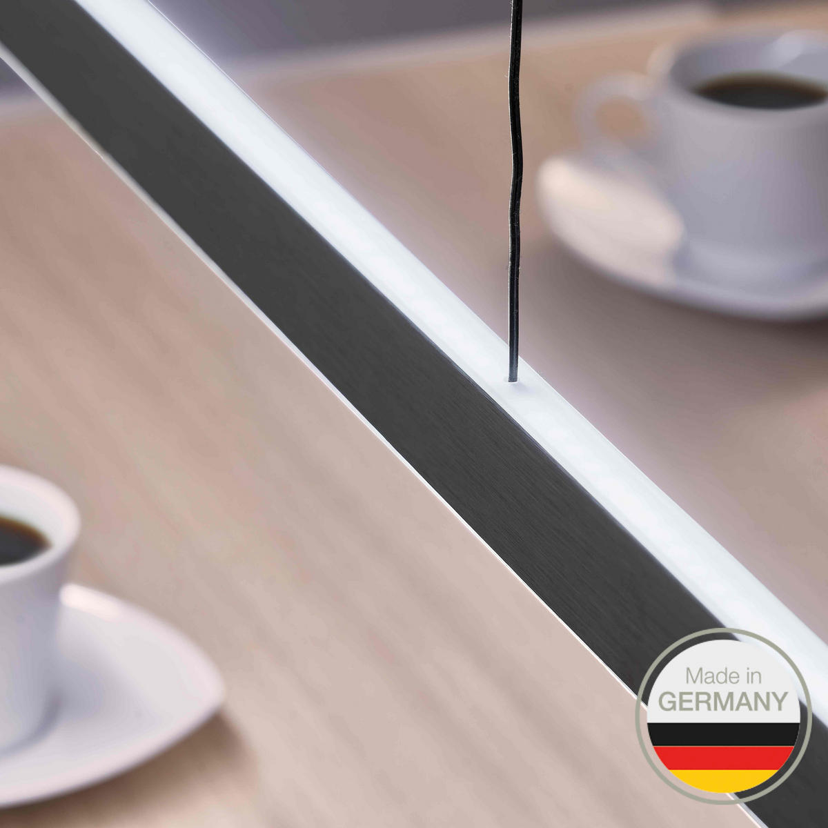 LED-HÄNGELEUCHTE 650 118/1,5/3,5 cm   - Schwarz, Design, Metall (118/1,5/3,5cm) - Ambiente