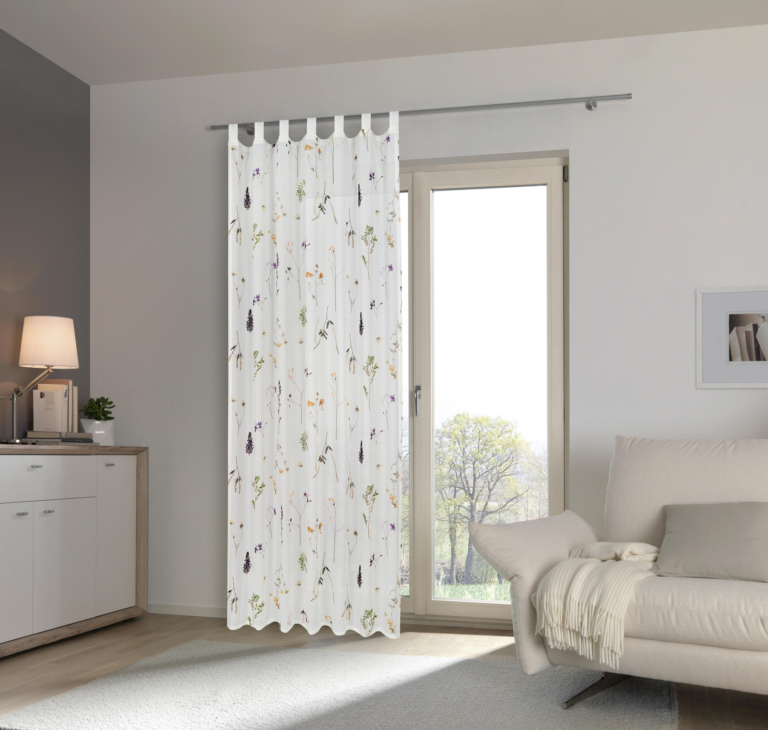 ZÁVES S PÚTKAMI, polopriehľadné,  - biela, Trend, textil (140/255cm) - Esposa