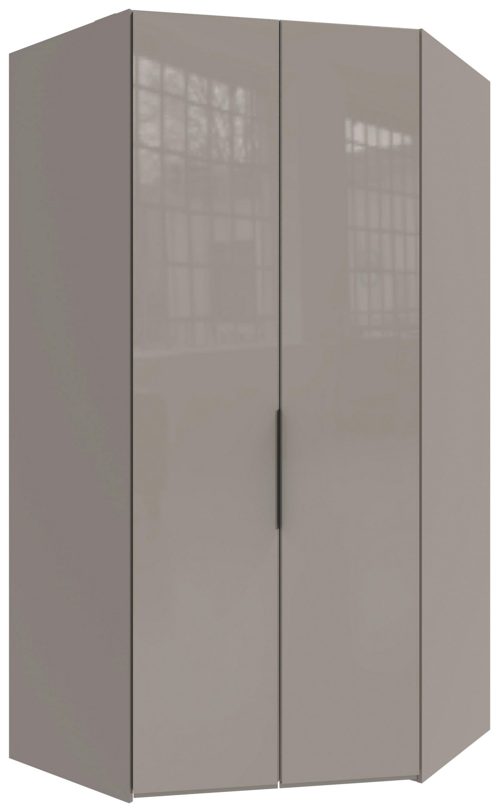 ECKSCHRANK 120/236/120 cm,  in Sahara  - Schwarz/Sahara, KONVENTIONELL, Glas/Holzwerkstoff (120/236/120cm) - Hom`in
