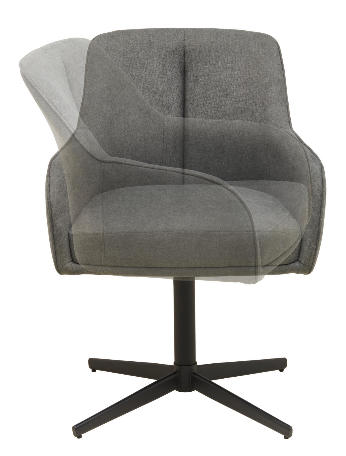 ARMLEHNSTUHL  in Eisen beschichtet  - Schwarz/Grau, MODERN, Textil/Metall (61/83/62cm) - Livetastic