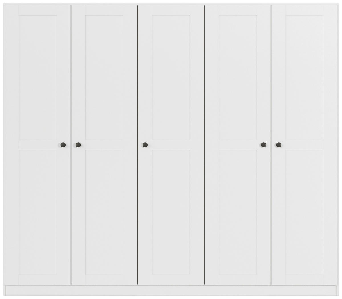 DREHTÜRENSCHRANK 226/197/54 cm,  in Weiß, 5-türig  - Schwarz/Weiß, KONVENTIONELL, Holzwerkstoff/Kunststoff (226/197/54cm) - home24