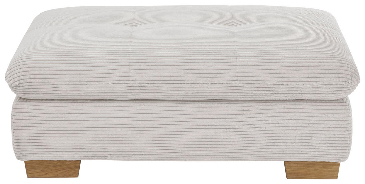 HOCKER Cord Hellgrau  - Eichefarben/Hellgrau, Design, Holz/Textil (106/43/74cm) - SetOne by Musterring