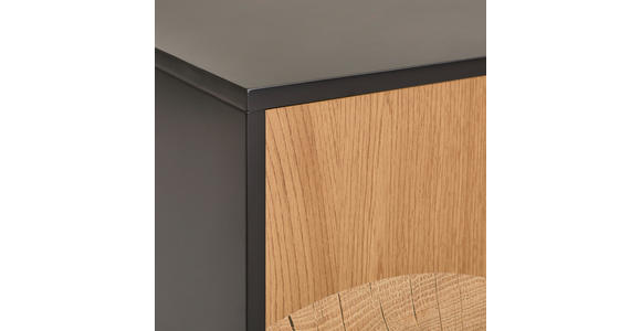 SIDEBOARD  in 180/81/40 cm  - Eichefarben/Schwarz, LIFESTYLE, Holzwerkstoff (180/81/40cm) - Xora