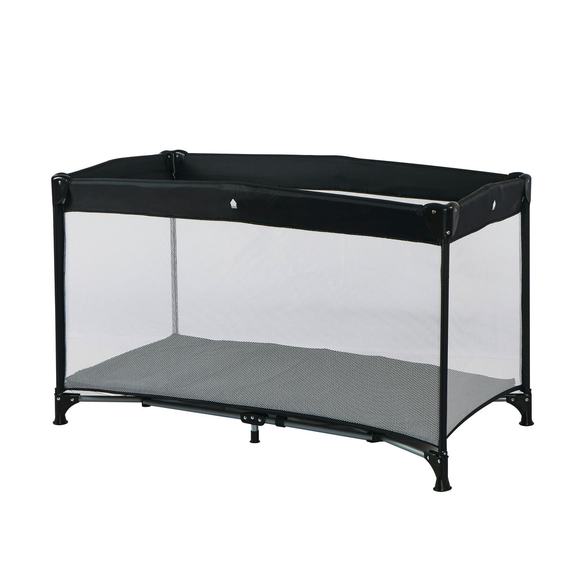 REISEBETT Schwarz  - Schwarz, Basics, Kunststoff/Textil (120/60/74cm) - My Baby Lou