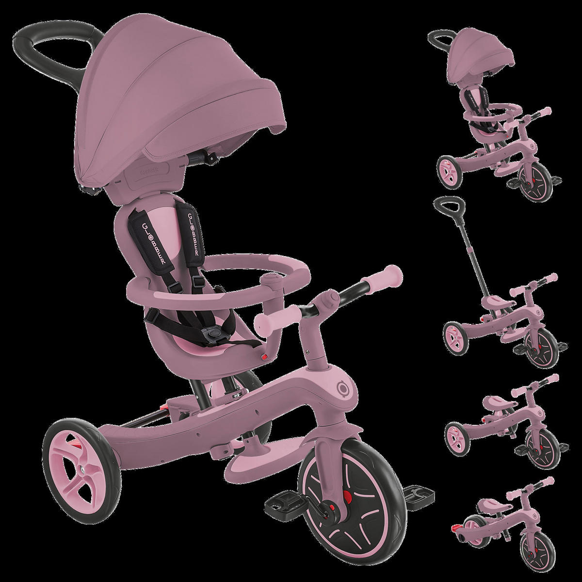 DREIRAD EXPLORER TRIKE 4in1 ECO  - Beere, Basics, Kunststoff (95kg) - GLOBBER