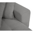 ECKSOFA inkl. Funktion Grau Cord  - Schwarz/Grau, Design, Kunststoff/Textil (248/146cm) - Xora