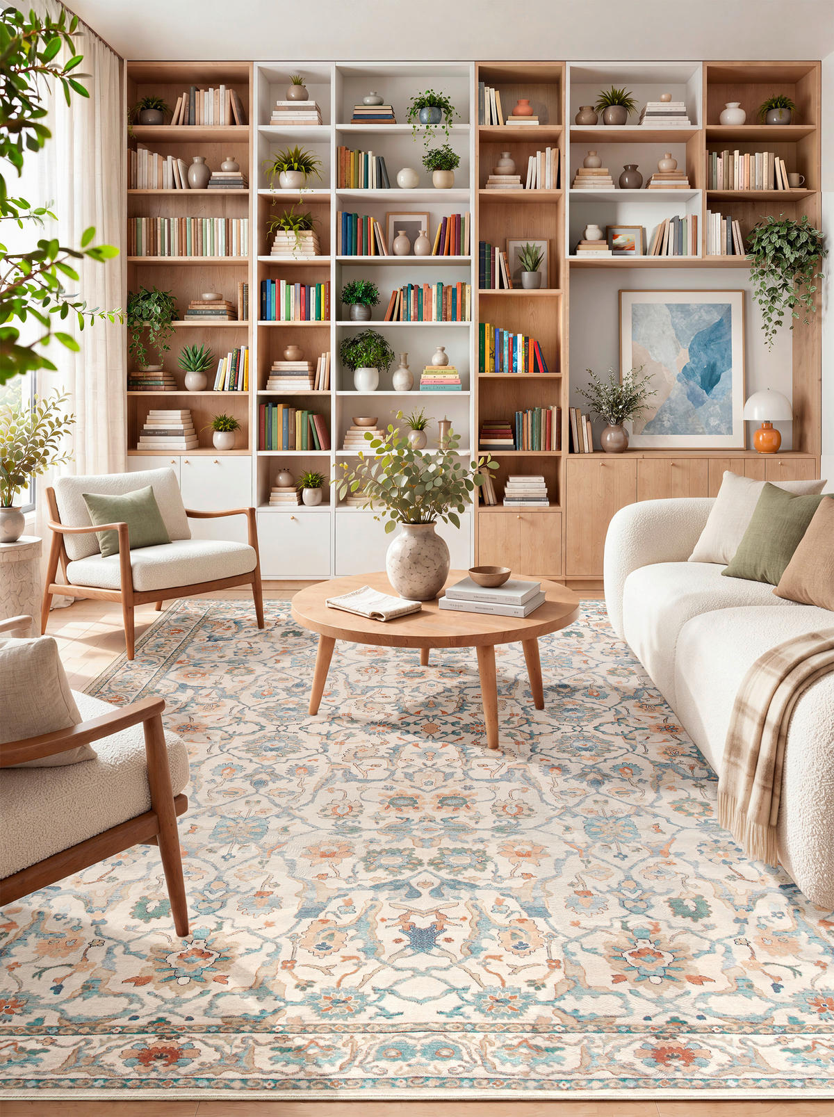VINTAGE-TEPPICH Living Zaveran 240/340 cm  in Terracotta, Perlmutt, Graublau  - Graublau/Perlmutt, LIFESTYLE, Kunststoff/Textil (240/340cm) - Lindorug