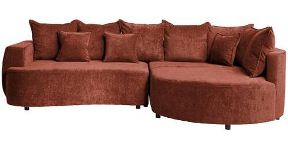 ECKSOFA in Chenille Rotbraun  - Rotbraun/Schwarz, Design, Kunststoff/Textil (307/194cm) - Carryhome