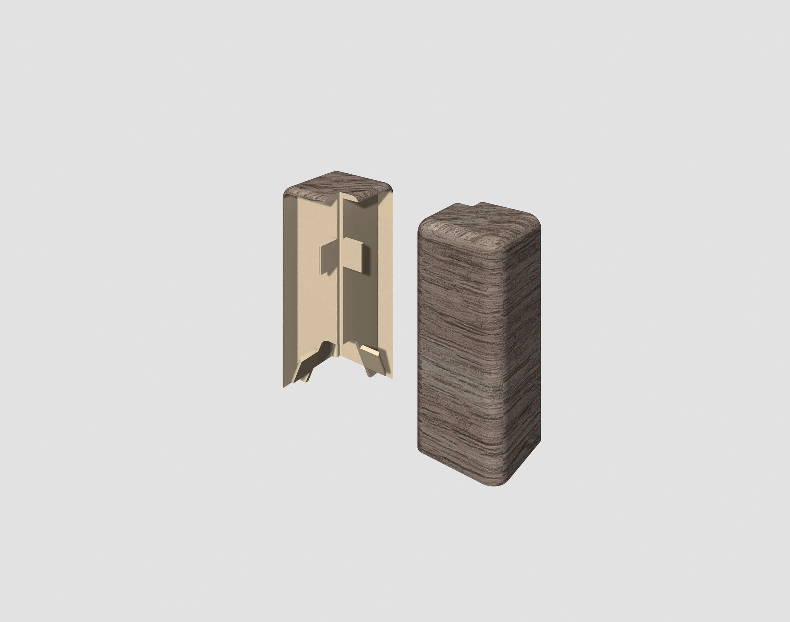 AUßENECKE - Eichefarben/Grau, KONVENTIONELL, Kunststoff (1.6/0.7/5.9cm) - Egger Holzwerkstoffe