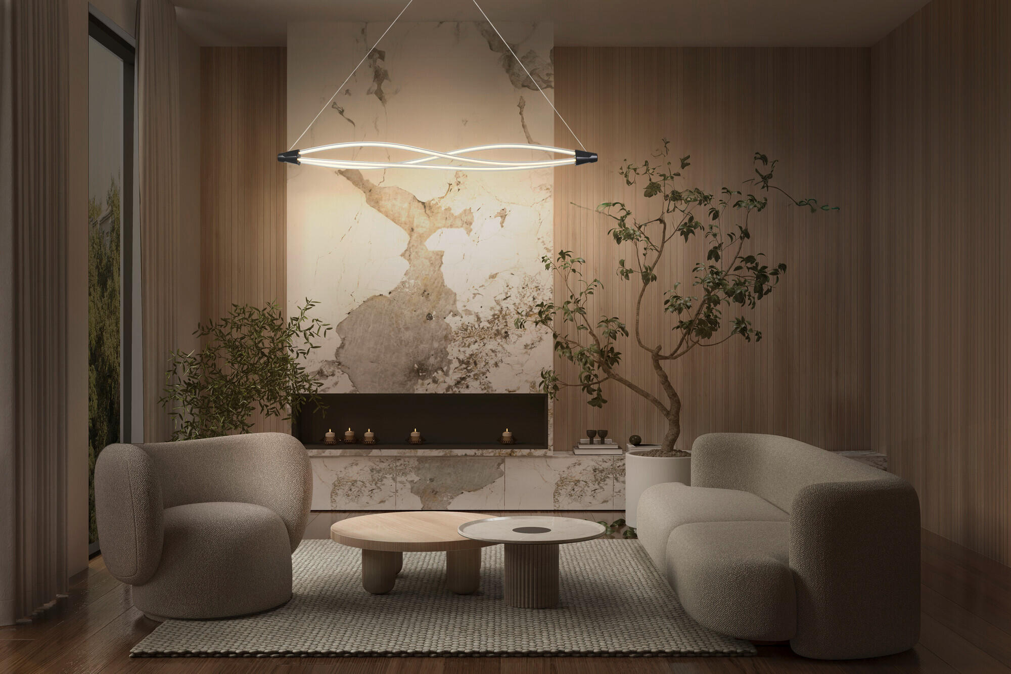 LED-PENDELLEUCHTE 128,2/12,7/128,2 cm   - Dunkelgrau, Design, Kunststoff (128,2/12,7/128,2cm) - Ledvance