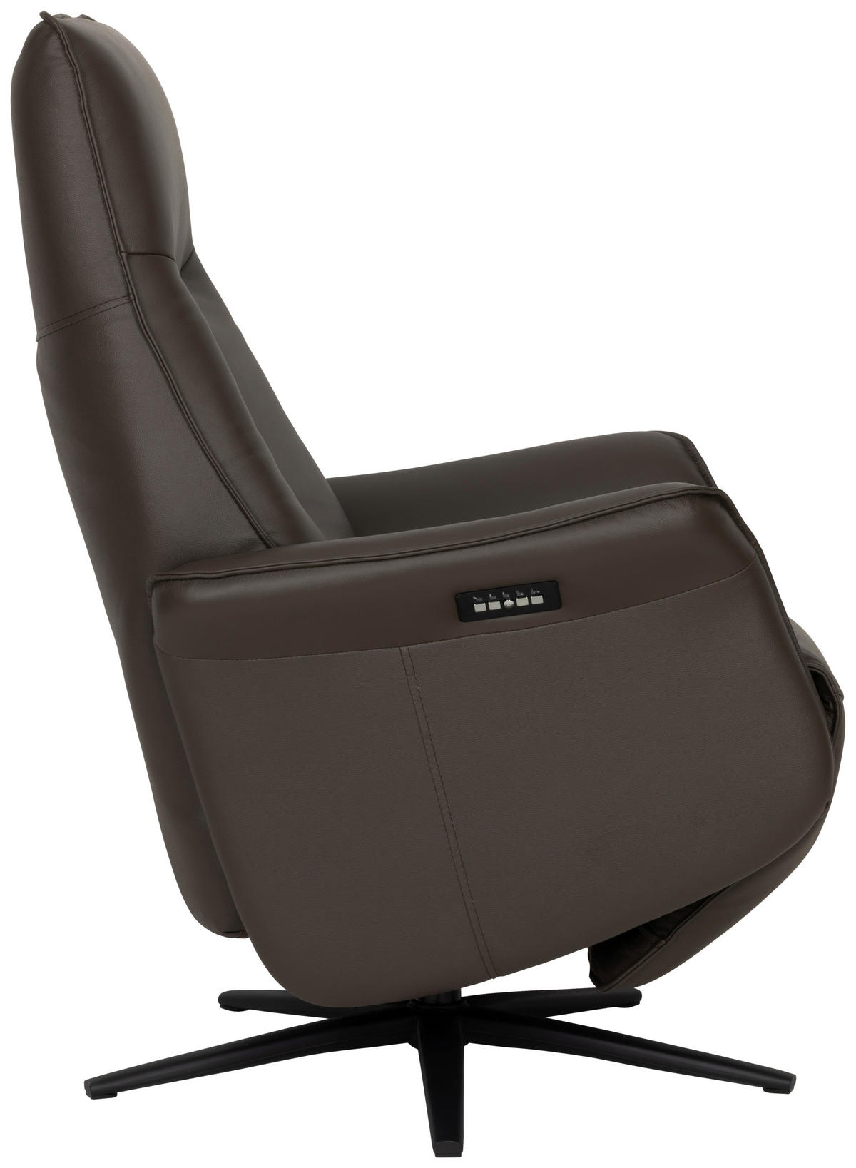 RELAXSESSEL Lederlook Echtleder    - Schwarz/Braun, Design, Leder/Holz (79/110/83cm) - Livetastic
